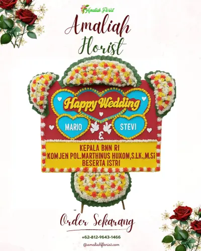 Karangan Papan Bunga Pernikahan di Lapulu